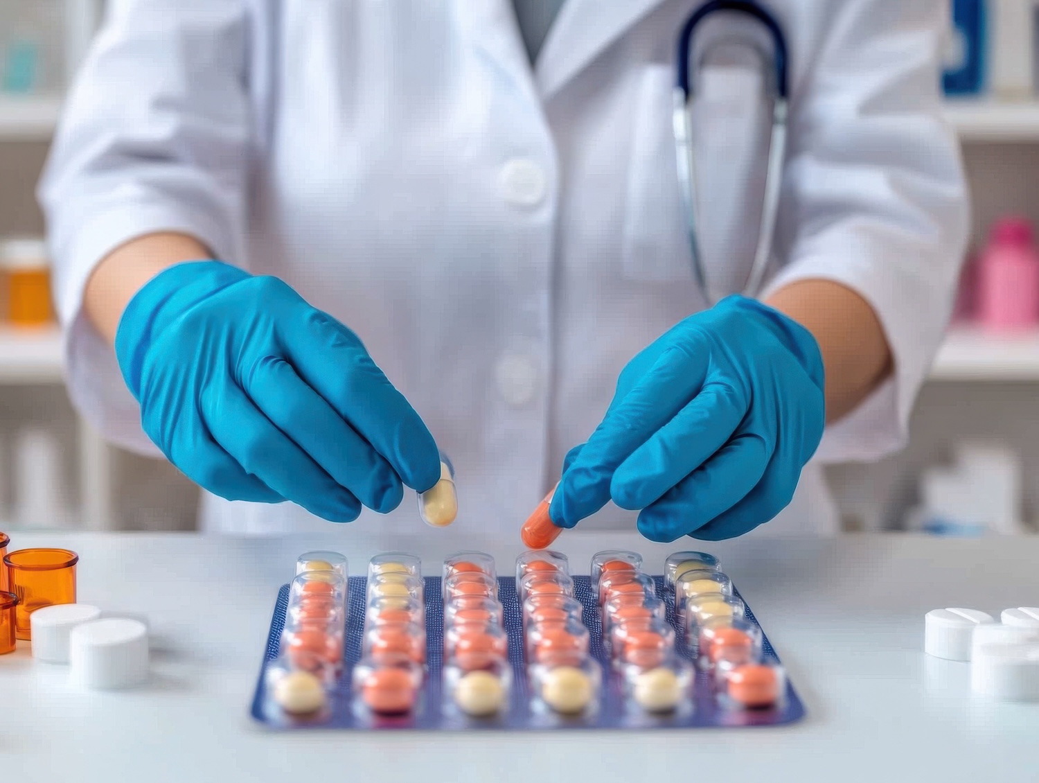 Pharmacist Preparing Medication in Laboratory Setting Pharmacist Preparing Medication in Laboratory Setting