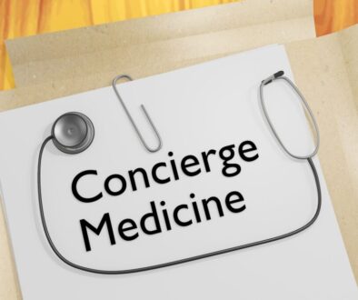 3D illustration of a medical document, titled Concierge Medicine.